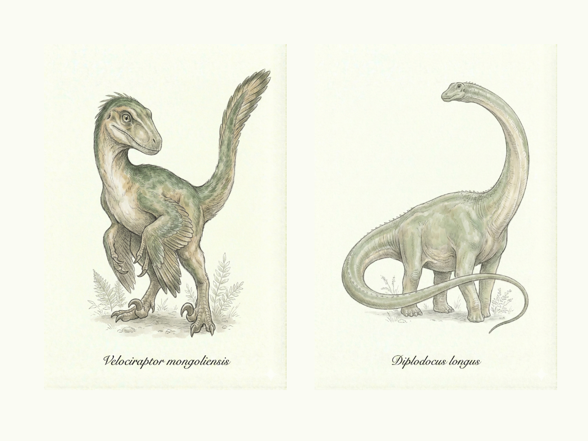 10 Vintage-Style Dinosaur Watercolours - Image 3