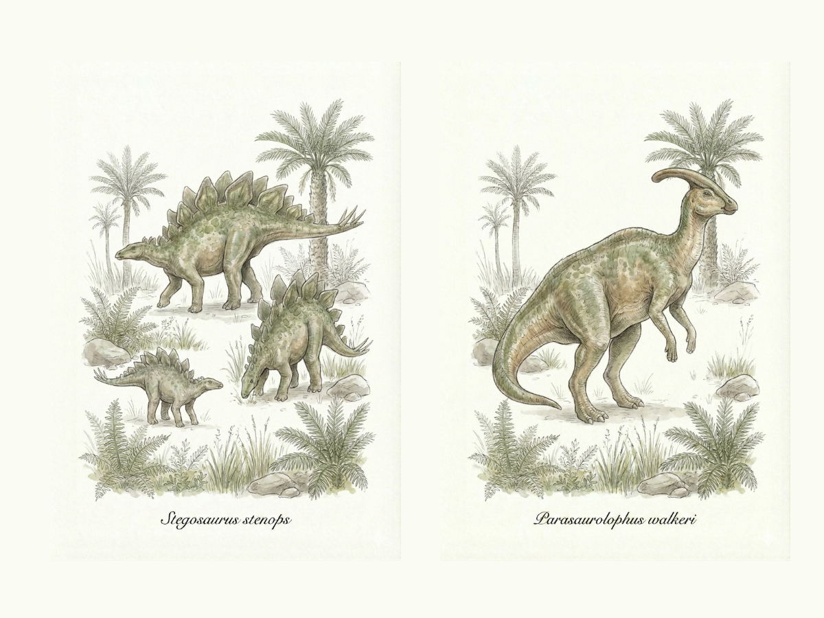 10 Vintage-Style Dinosaur Watercolours - Image 5